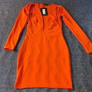 Brand New Orange Pretty Little Thing Stylish Dress